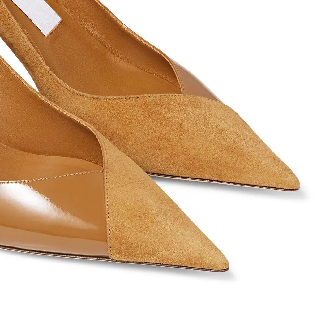 Charlotte Camel Patent Square Toe Strappy Block Heels | Strappy block heels,  Brown sandals heels, Public desire shoes