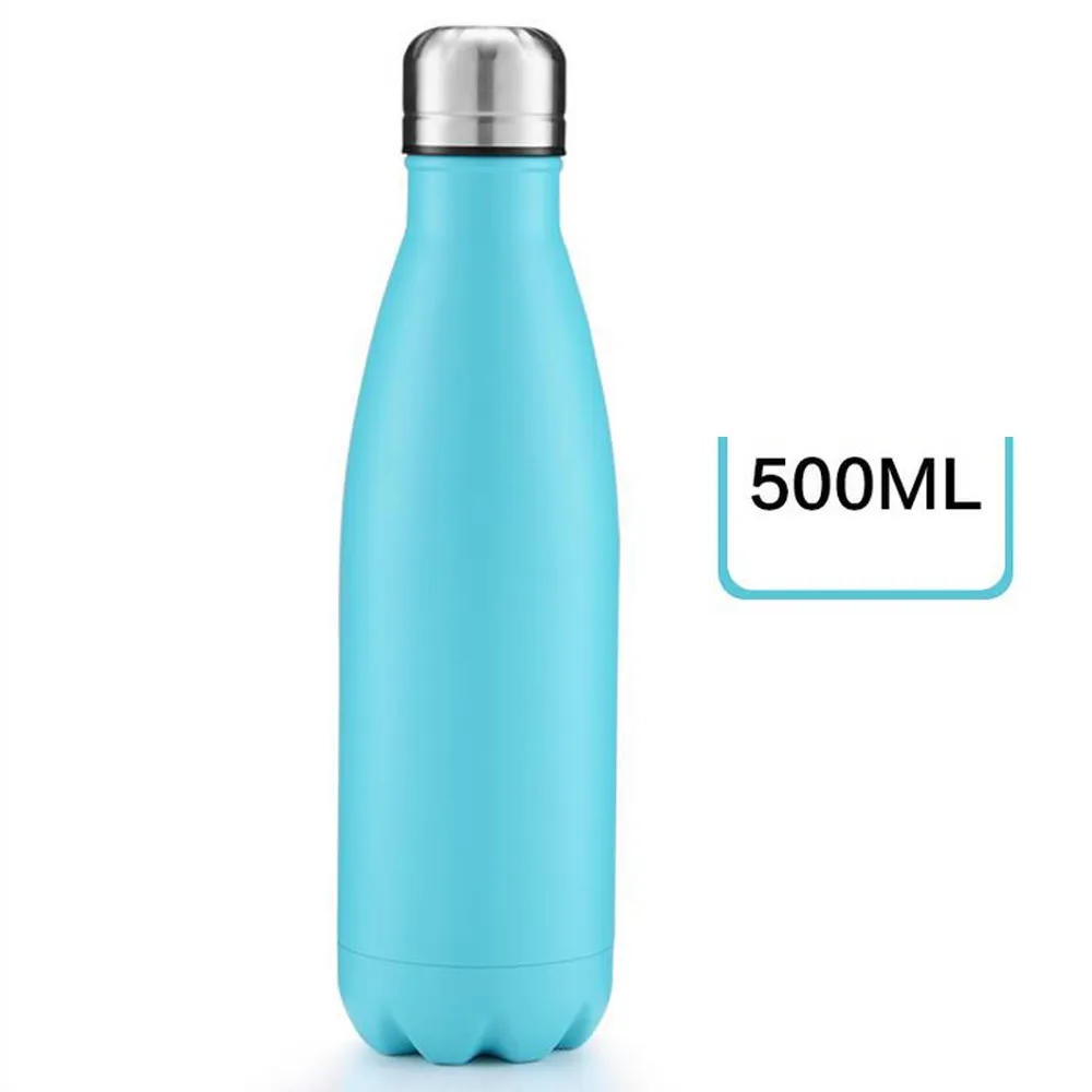 New 500ml 17oz Cola Shaped Sport water bottle Vacuum Insulated Travel Water Bottle Double Walled Stainless Steel Vacuum Bottle coke shape