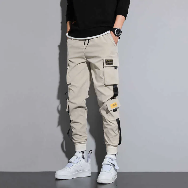 Streetwear herrarnas lastbyxor multi-pocket sweatpants män mode hip hop byxor man svart oversize nya jogging byxor 5xl y0927