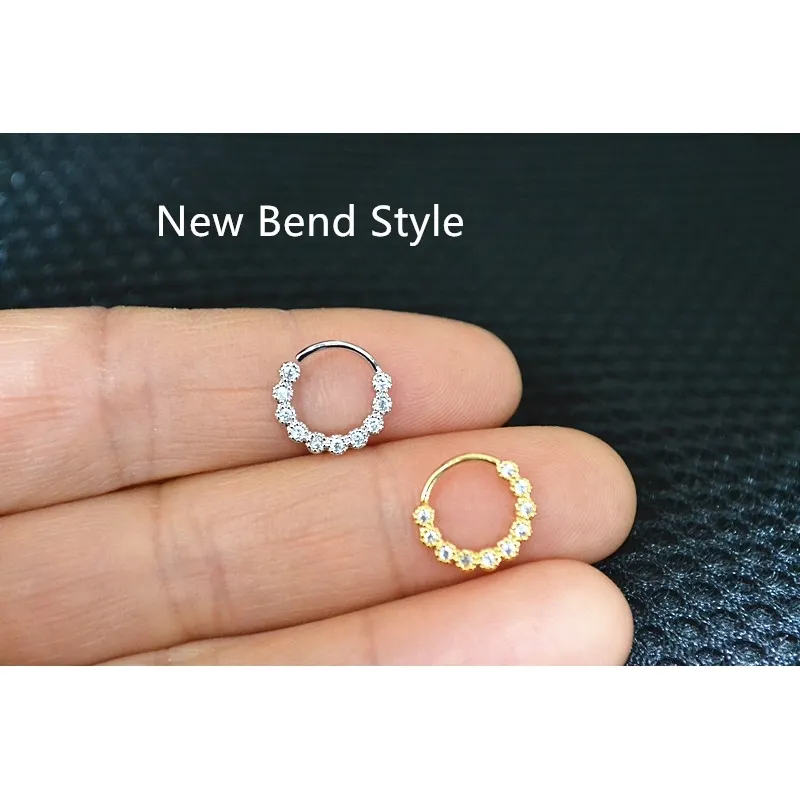 50PCs Body Smycken - CZ Shine Ear Crough Tragus Helix Bar Piercing Nose Septum Ring 18GX8mm Bend Style