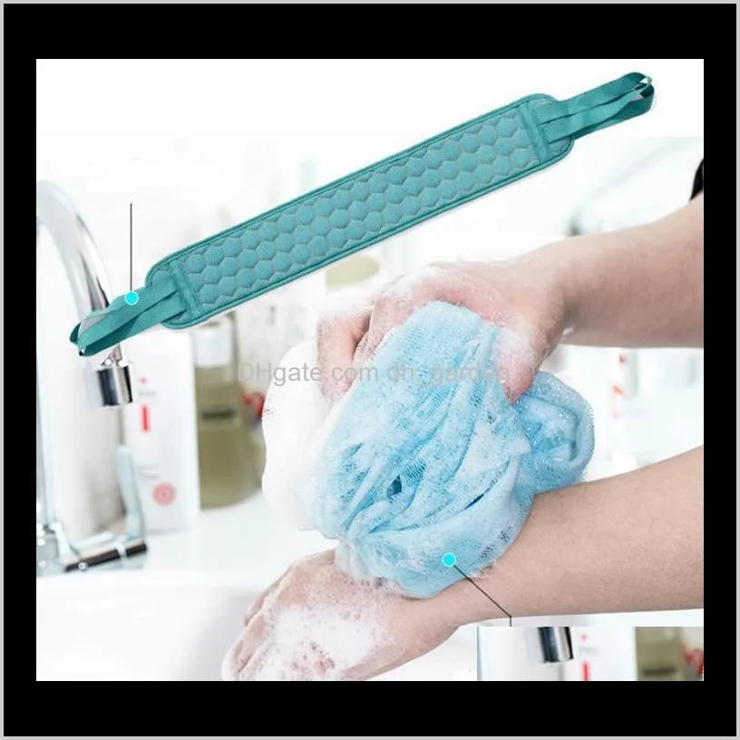 bathroom sets exfoliating long solid back strap bath shower brush massage spa sponge body brushes 4 colors sn2528