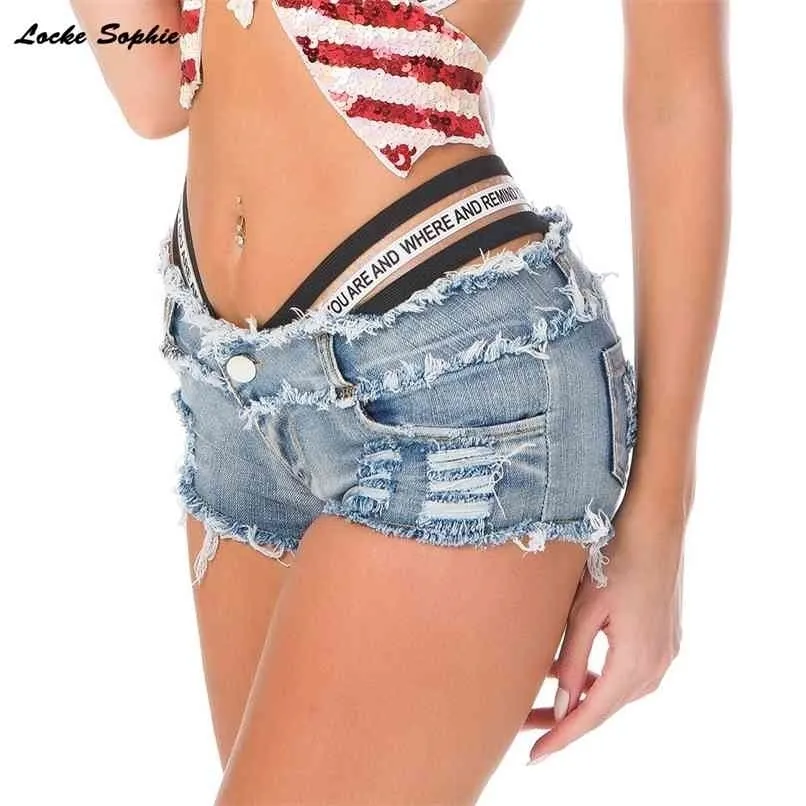 Low waist shorts Women's jeans denim Summer Fashion broken hole Ladies Skinny cotton super short Girls 210724