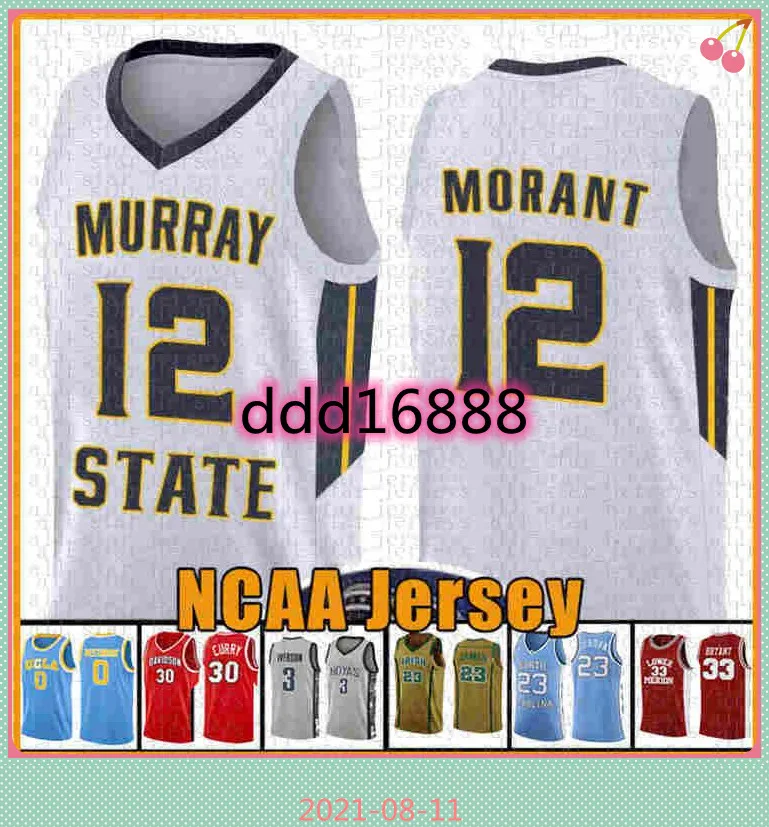 Gold Ja 12 Morant Murray State Racers Basketball Jersey University
