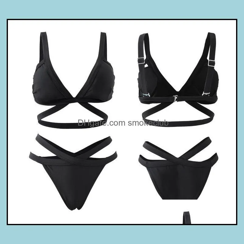 Women Bikinis Swimsuit Big Size Beach Suit Swimwear BandageThree Point Sexy Set Spa Pool Party Outfit One-Piece Suits