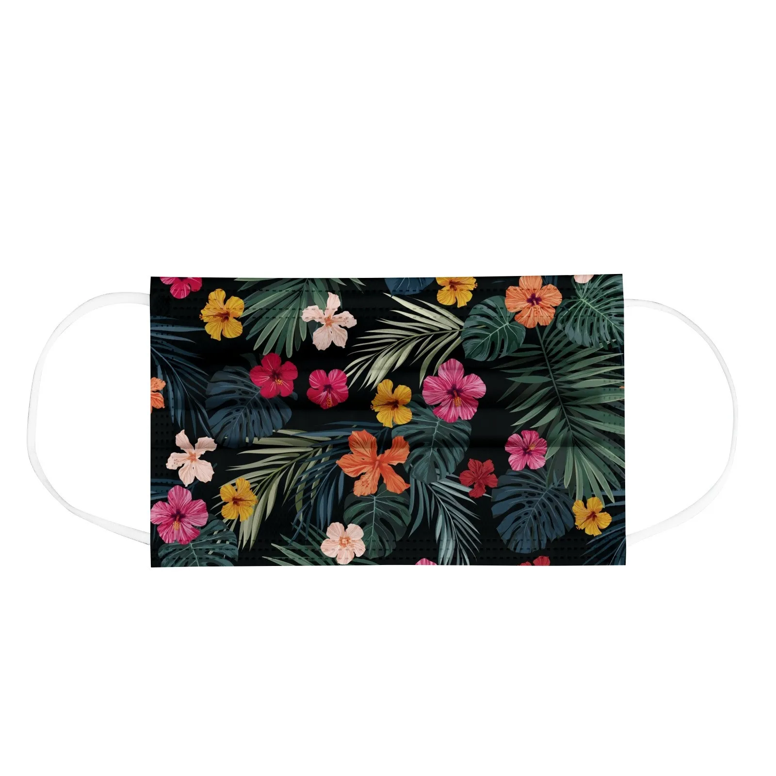 2021 New Disposable adult flower printing mask protective three-layer breathable non-woven fabric