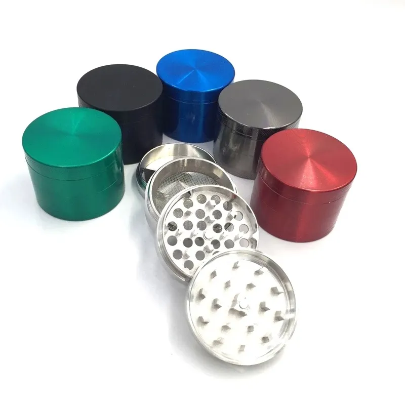 Peppar Grinders Herb Metal Ginder 40mm 4 Layer Tobak Rökning Kvarn för rök 6 Färger ZICN Alloy Tänder ColorfulGrinders passar drygherb wll438