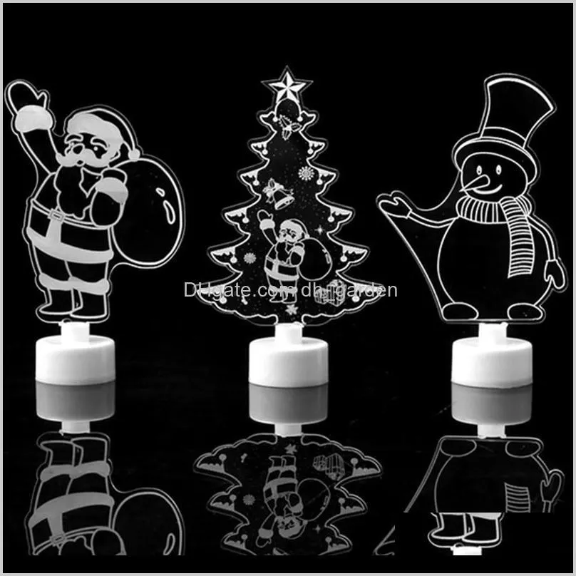 christmas led night light christmas gift creative colorful christmas tree snowman santa claus night lamp xmas home decoration cfvt1066