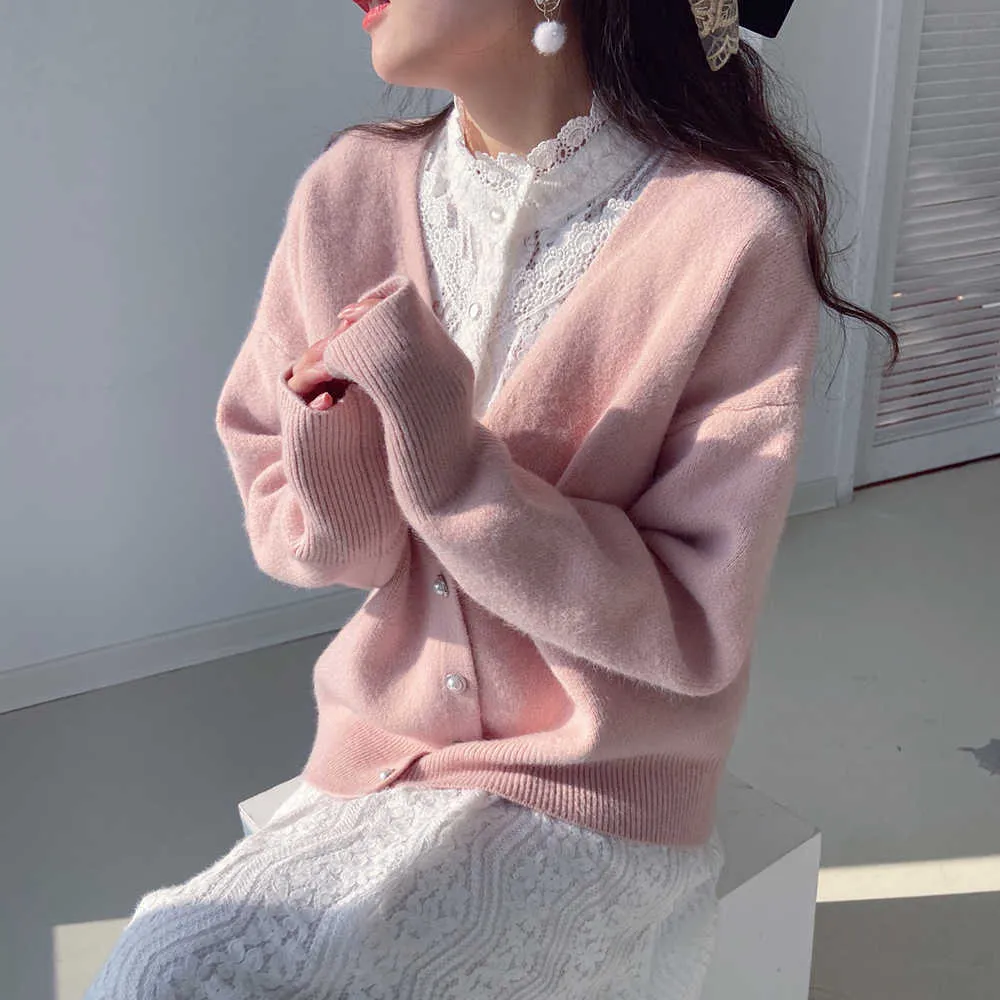 Korean pink sweater sales