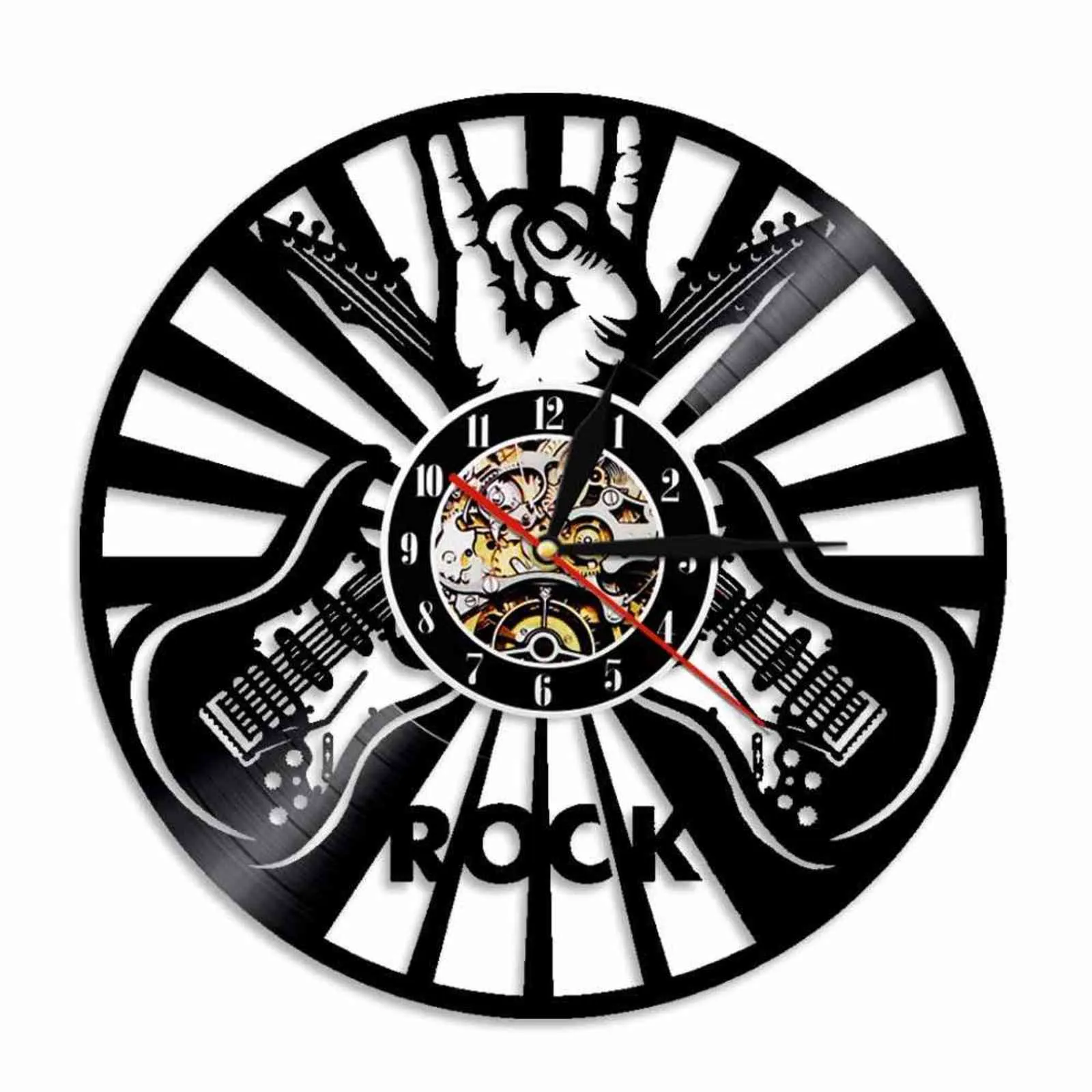 abortar comerciante Resplandor Guitarra Rock Muestra De Mano Reloj De Pared Reloj De Vinilo Disco  Decoración De La Casa Roll N Roll Disco Disco Artesanía Reloj Reloj Reloj  Rock Banda Guitarrist Regalo H1104 De 49,21