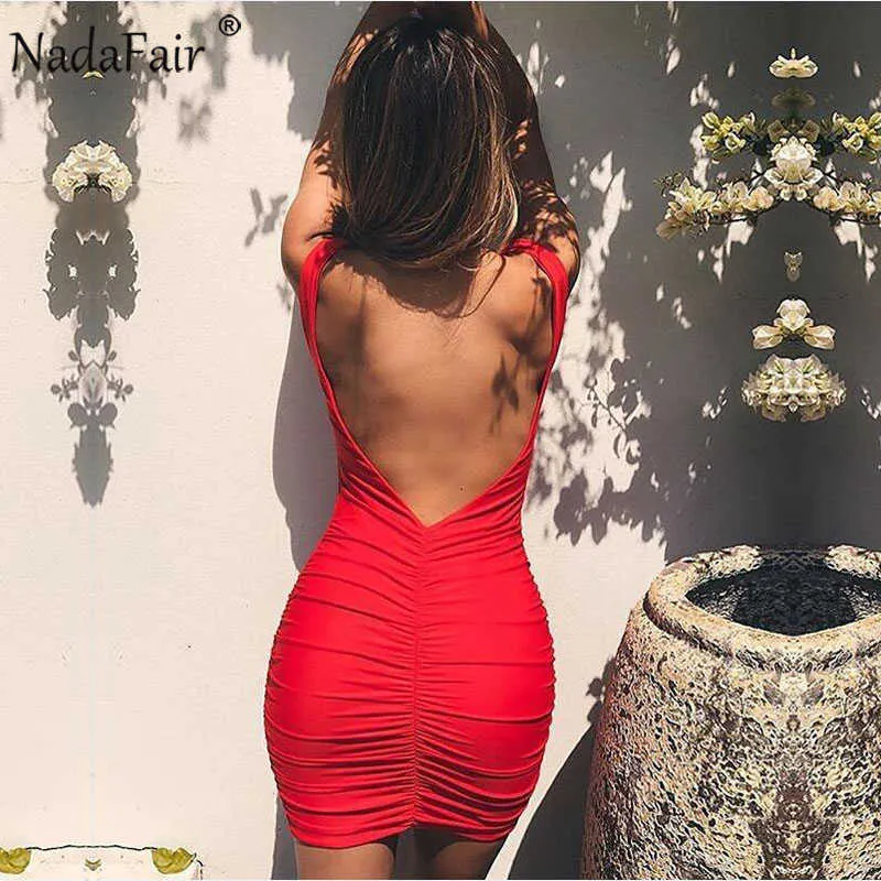 Nadafair Kolsuz Seksi Kulübü Parti Backless Bodycon Elbise Kadınlar Kırmızı Siyah Beyaz Turuncu Dantelli Kapalı Omuz Mini Yaz Elbise Y1006