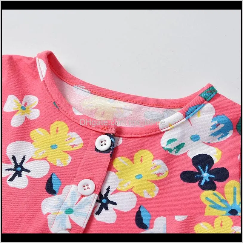 newborn girls dress printed floral solid top single breasted children clothes girls rompers summer infant 6-24m