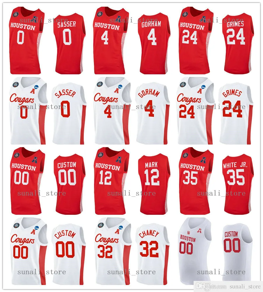 NCAA Cougars College Basketball Jersey 32 Reggie Chaney 4 Justin Gorham Quentin Grimes 35 Fabian White Jr. 3 Dejon Jarreau 0 Marcus Sasser 12 Tramon Mark 5 Cameron Tyson