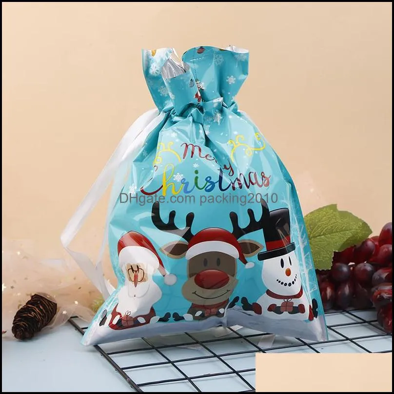 Christmas Decorations 5Pcs/Lot Gift Bag Candy Wedding Party Cookie Small Year Presents Baking Package Supplies