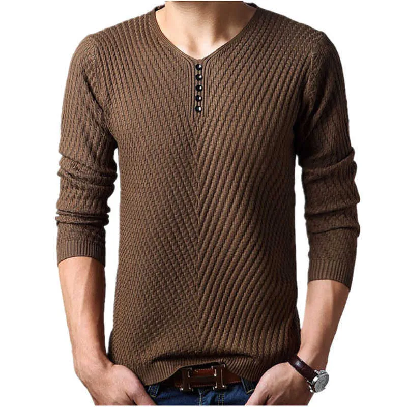 M-4xl Winter Henley Neck Sweter Men Cashmere Pullover Christmas Mens Knited S Pull Homme Jersey Hombre 210909