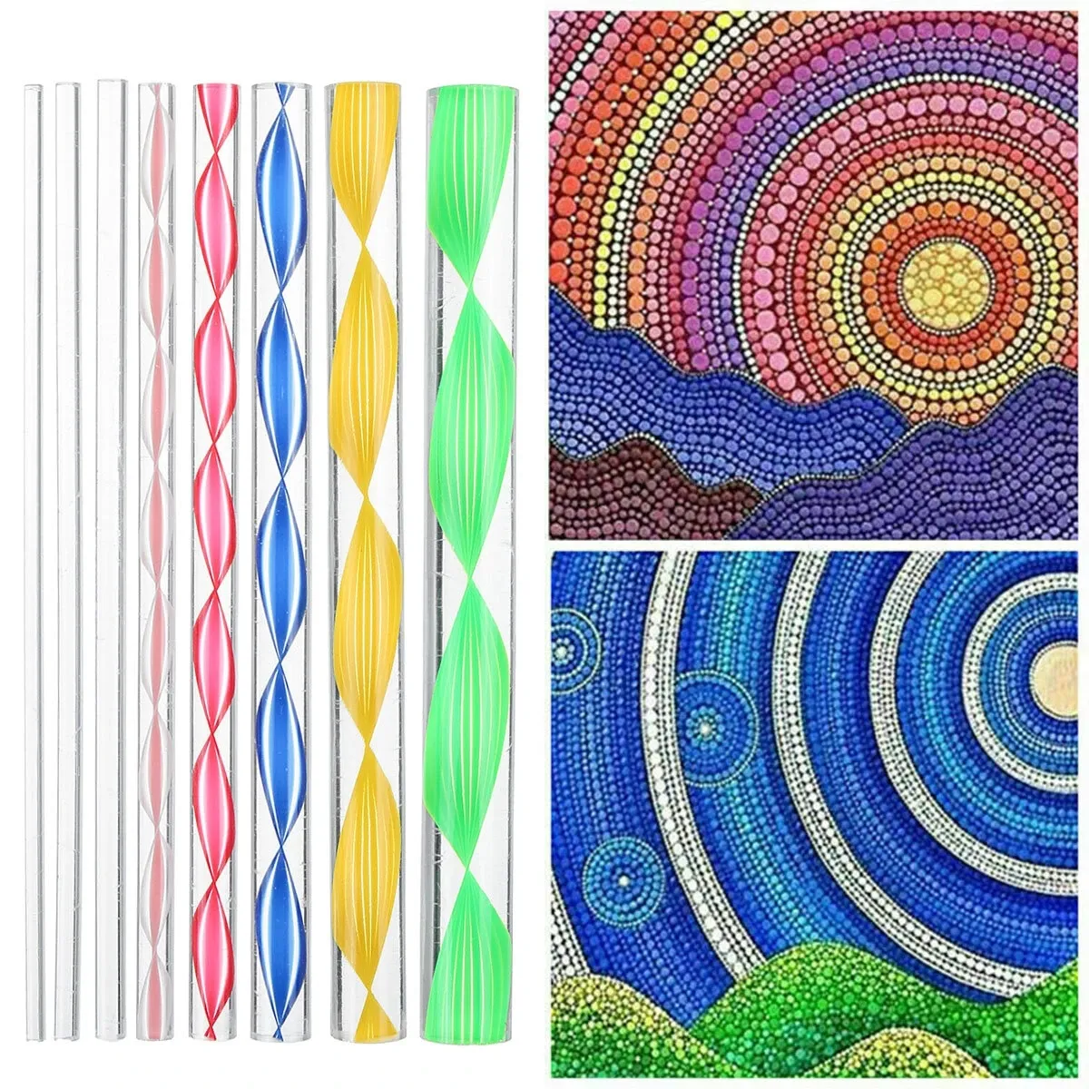 Glitter Nail Art Pen Set Mandala Dotting Tools: Rock Painting