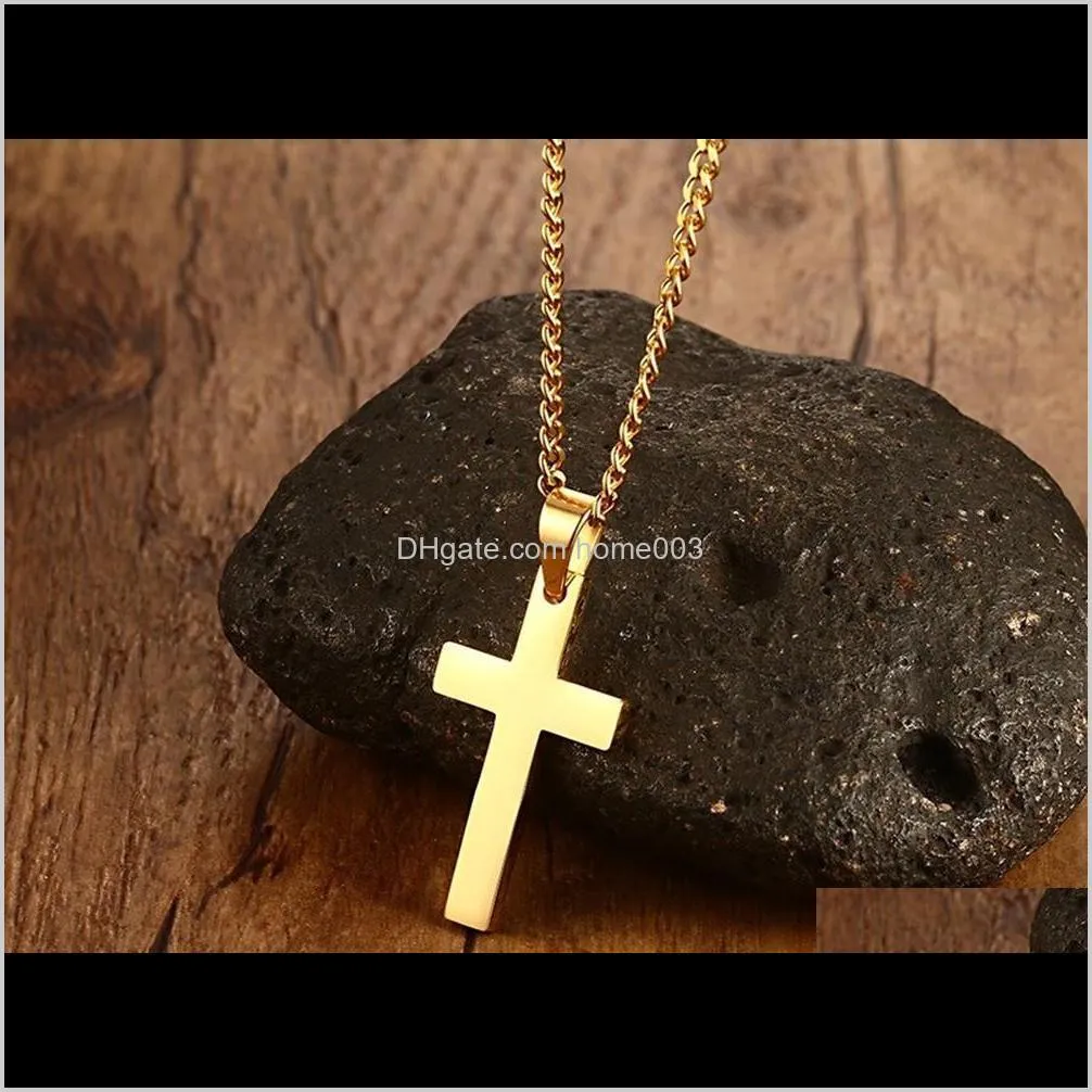 mens cross pendant necklaces stainless steel link chain necklace statement charm popular jewelry gifts fashion accessories