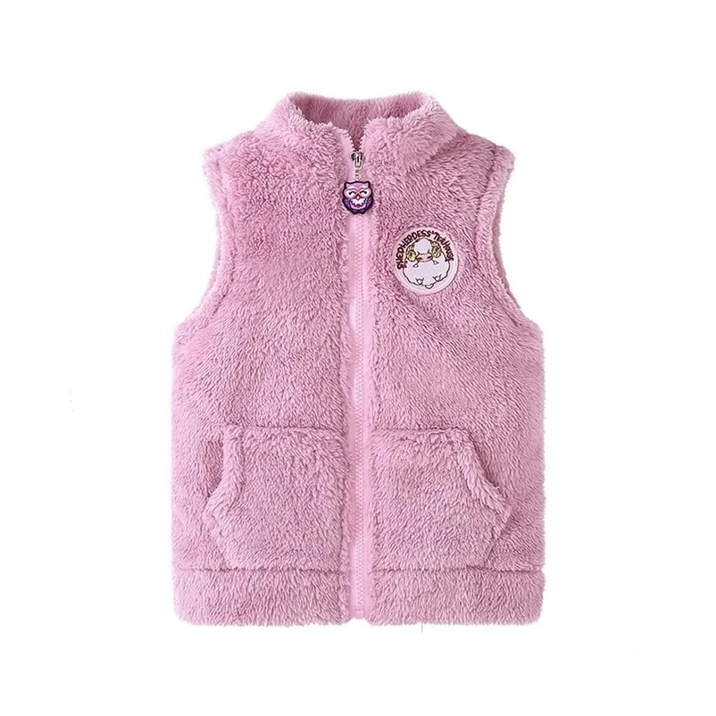 Dziewczyny Dziewczyny Futro Kamizelka Jesień Zima Moda Gruba Ciepła Kolorowa Kamizelka Kids Kids Outerwear Baby Girl Boże Narodzenie 206 02 211203