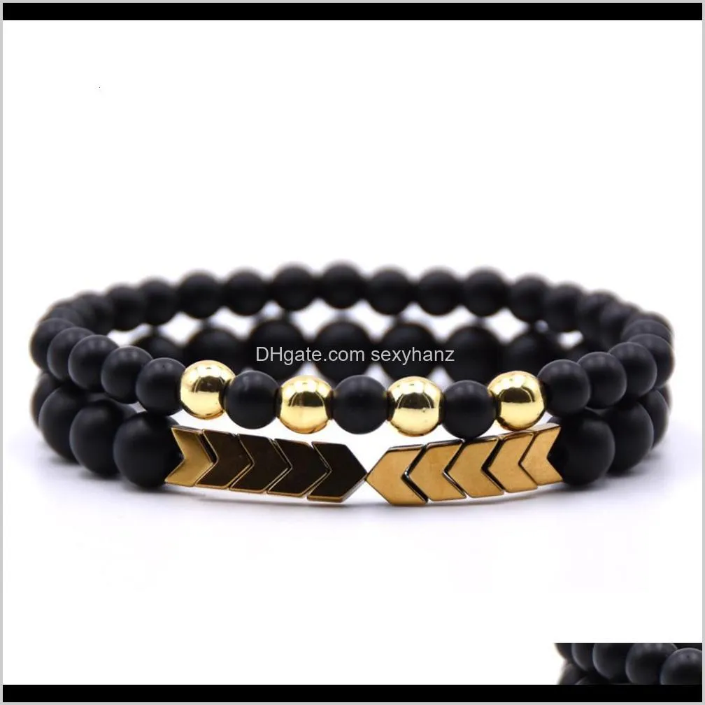 suit black stone arrow bracelet punk hiphop men`s jewelry gift