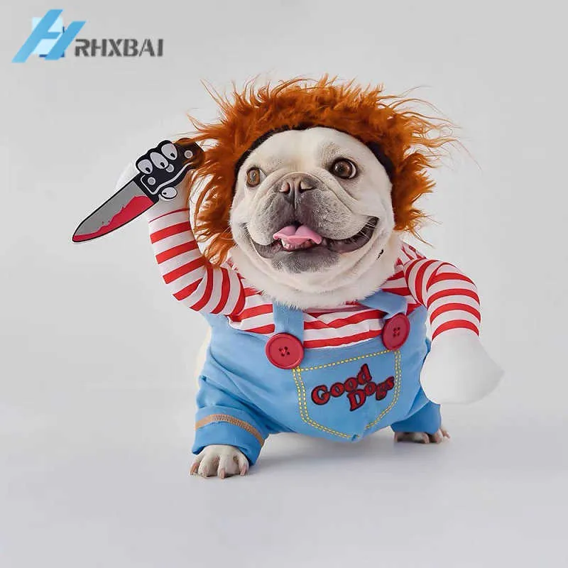 Grappige Leuke Kostuum Halloween Kerstmis Hondenkleding Cavalier Cosplay Dress Up Franse Bulldog Pug Jas Cowboy Pirate Cat