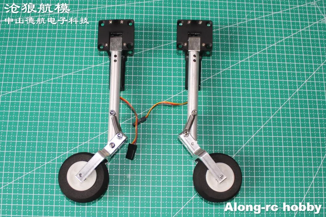 Ett par 100 -160mm Retractable Dubbelfjäder Stötdämpare Kneeling Landing Gear Lämplig för 3-5 kg ​​RC Plane Flygplan DIY Models del