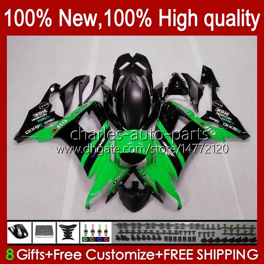 Motorcycle Bodys For KAWASAKI NINJA ZX1000C ZX-10R ZX 10R 10 R 1000 CC Green blk new 08-10 Bodywork 56No.31 ZX10 1000CC ZX10R 08 09 10 ZX1000 2008 2009 2010 Fairing Kit