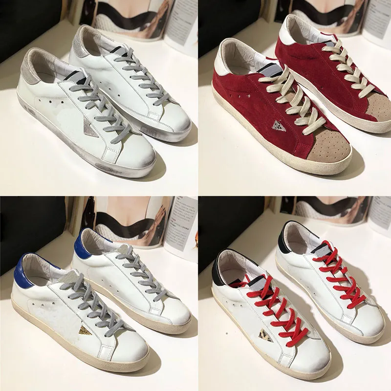 Designer italy varumärke korgar gyllene sneakers sko sequin lyx vit smutsiga män kvinnor casual skor med låda