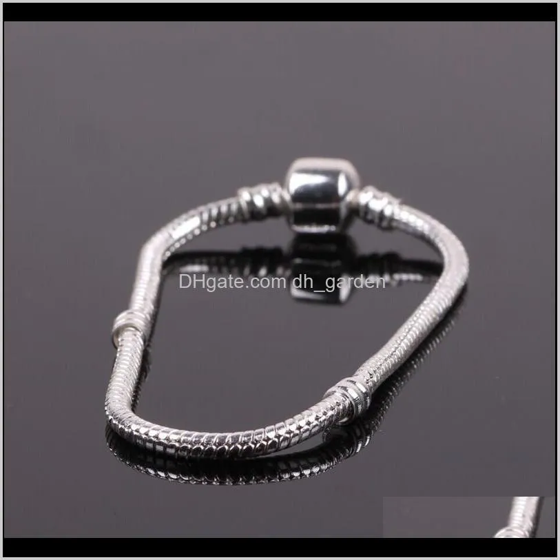 couqcy popular style antique silver color snap clasp snake chain charm fit women bracelet men bangle european diy origina beads1