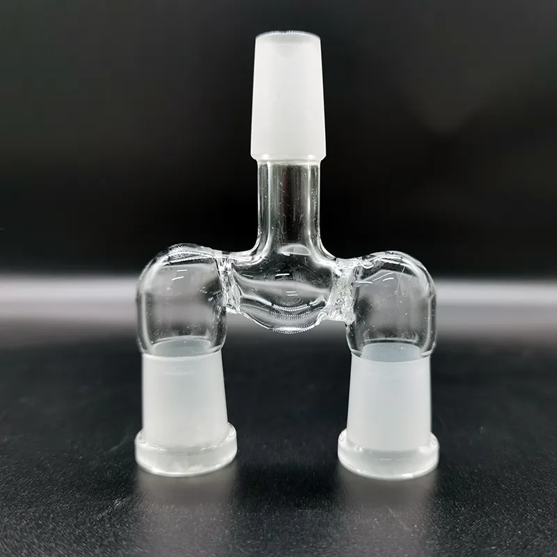 Wholesale Glass Adapter For Double Bowl Hookahs 14.5mm/18.8mm 3 Joint