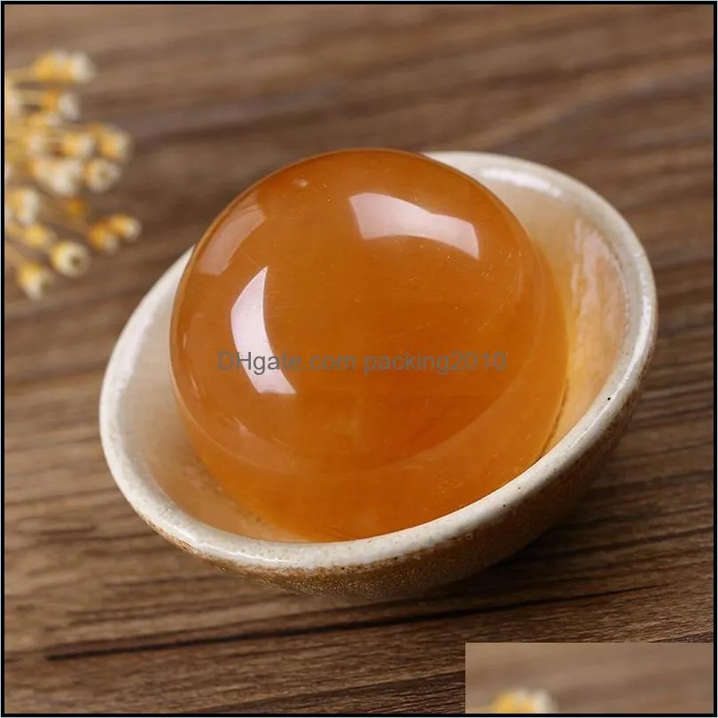 Good Fortune Balls Crafts Natural Topaz Transshipment Beads Icelandic Stone Crystal Ball not have holder Home Furnishing Decoration 20hy4