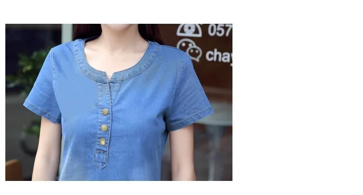 Korean Plus Size Denim Dress For Women Summer Casual V-Neck Ankle-Length  3XL 4XL from Dhgate Basic & Casual Dresses - price 38.88