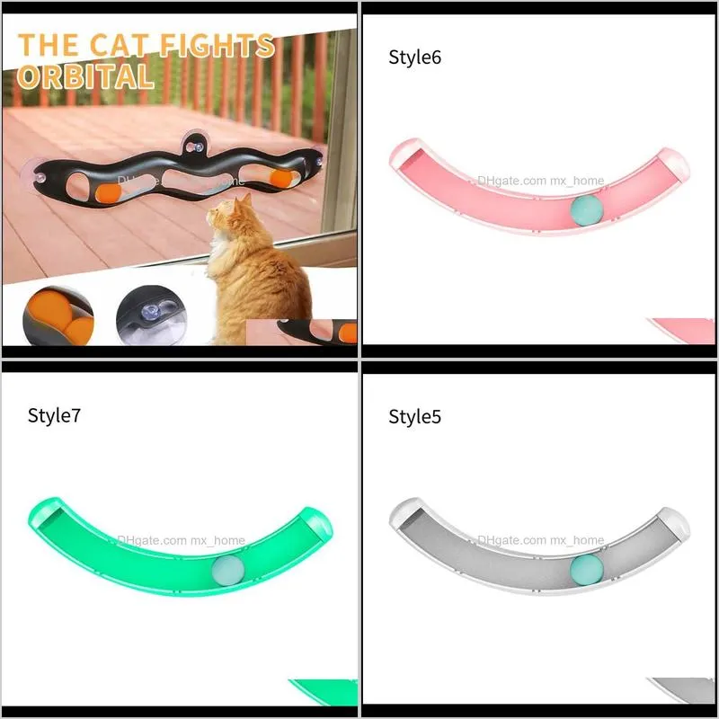 cat toys interactive track ball toy cat practical window suction cup track ball play tunnel pet toys pet accessories