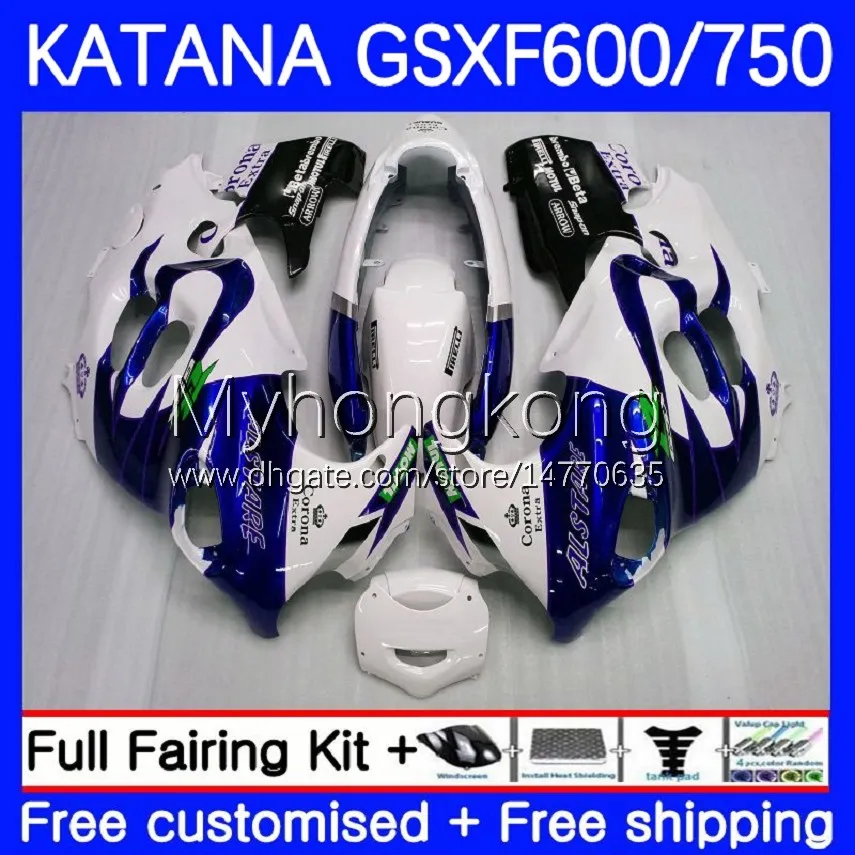 Body For SUZUKI KATANA GSXF750 GSXF600 GSXF 600 750 CC 03-07 18No.128 600CC Blue white 750CC GSX600F 2003 2004 2005 2006 2007 GSXF-600 GSX750F 03 04 05 06 07 OEM Fairing