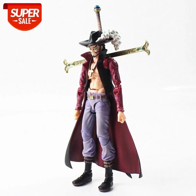 21cm anime uma peça dracule mihawk com figura de ação de espada móvel  modelo pvc brinquedos presente para crianças # bz04