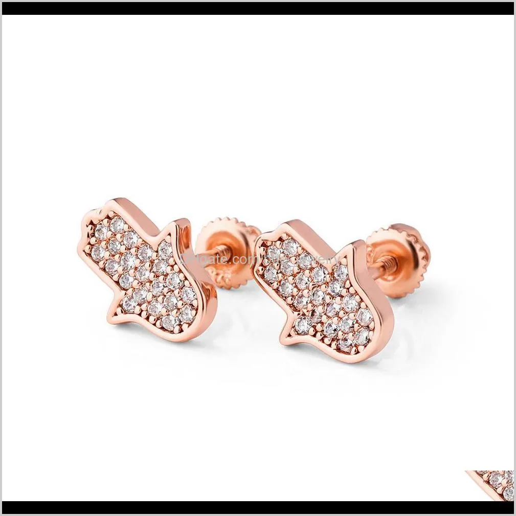 gold plated designer custom 925 sterling silver earrings women zircon cactus stud earrings dff0671