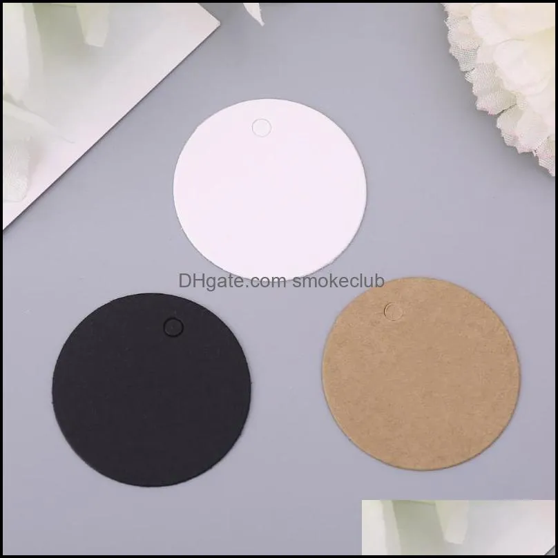 Greeting Cards 100pcs Blank Kraft Paper Hang Tags Wedding Party Favor Label Price Gift Card 4cm