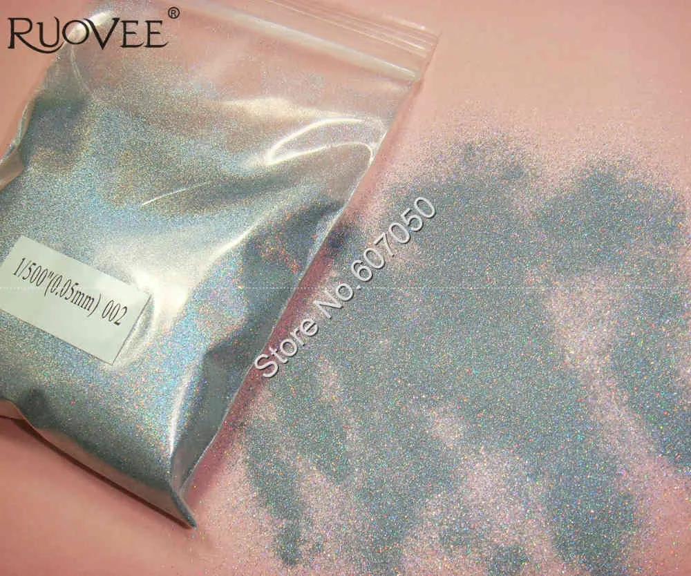 0.05MM 002 Holographic Laser Silver Shining Cosmetic Dust Powder for Nail Polish Art Glitter Craft decoration