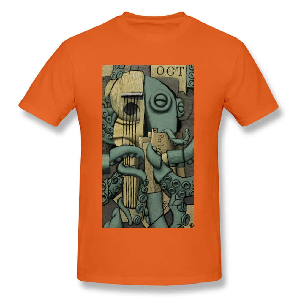 Georges Braquetopus Tops T Shirt Retro O-Neck Print Short Sleeve Pure Cotton Men