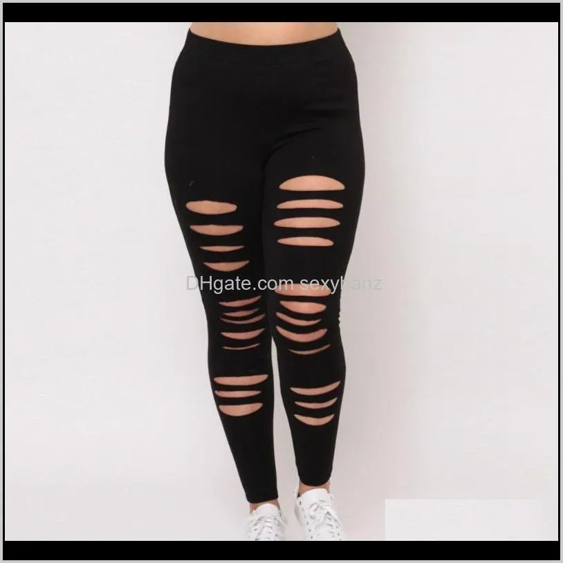 new style fashion plus size womens sexy leggings trousers leggings sport hole casual pants gym stretchy fitness ropa deportiva