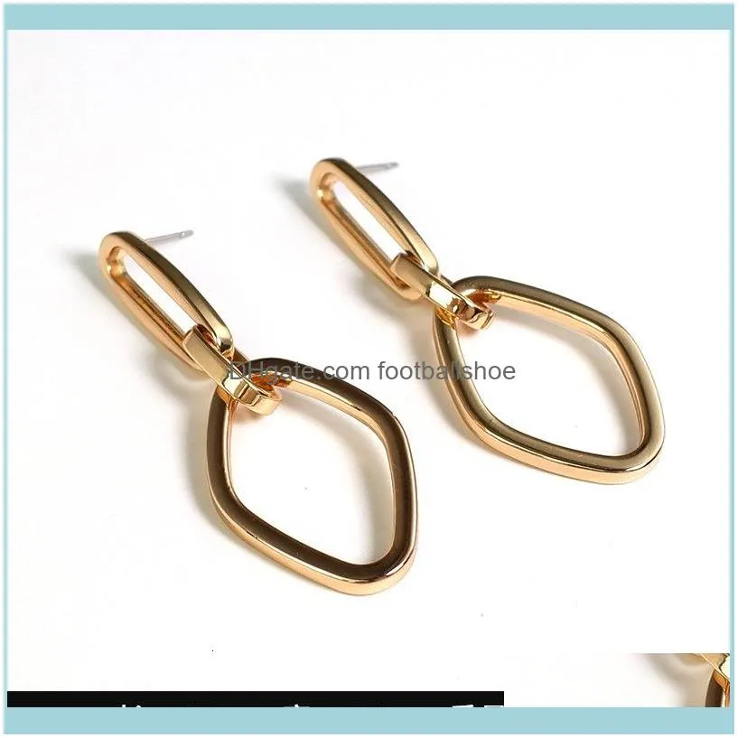 C-shaped 2021 new simple metal Circle Fashion silver needle exaggerated irregular Earrings