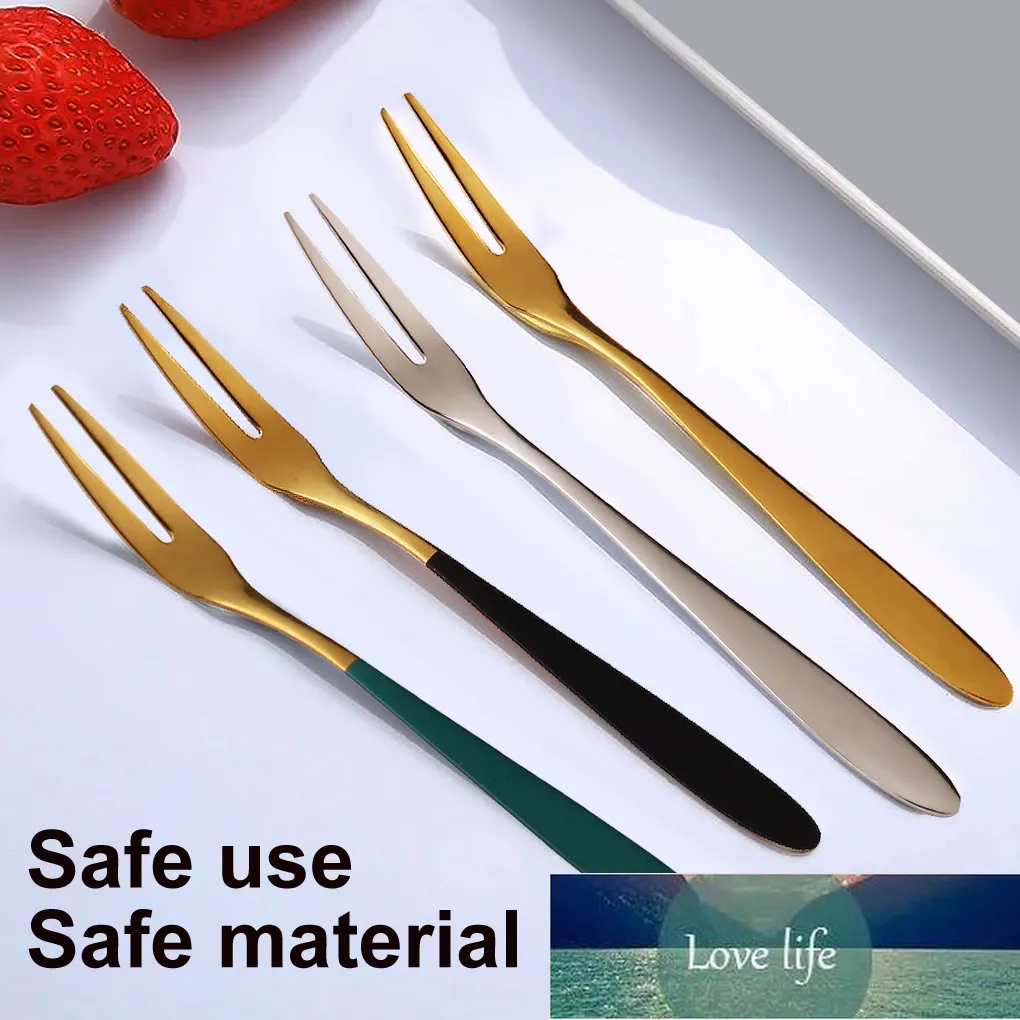 Фруктовая вилка из нержавеющей стали Fruit Fruit Fruit Dessert Fork Кухня для партии Фрукты Pick Gadget Tableware Tools Инструменты заводской цена Экспертное качество дизайна качества новейшего стиля