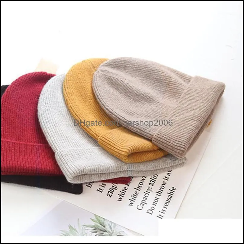 Beanie/Skull Caps Candy Colors Winter Hat Women Knitted Warm Soft Trendy Wool All-match1