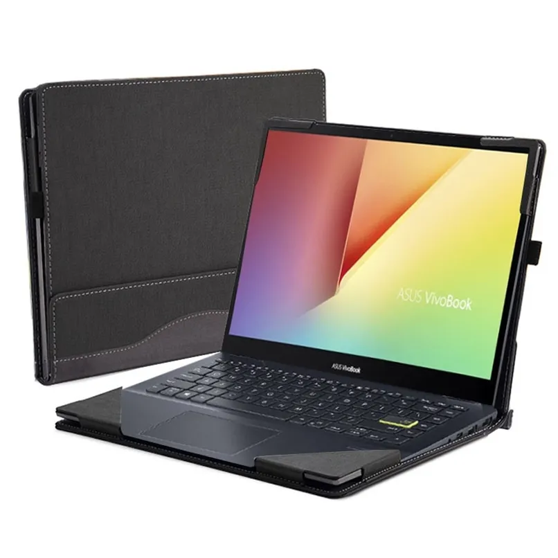 Case dla Asus Vivobook Flip 14 TM420 Laptop Rękaw Remontable Notebook Torba Ochronna Skóra Stylus Prezenty 210825