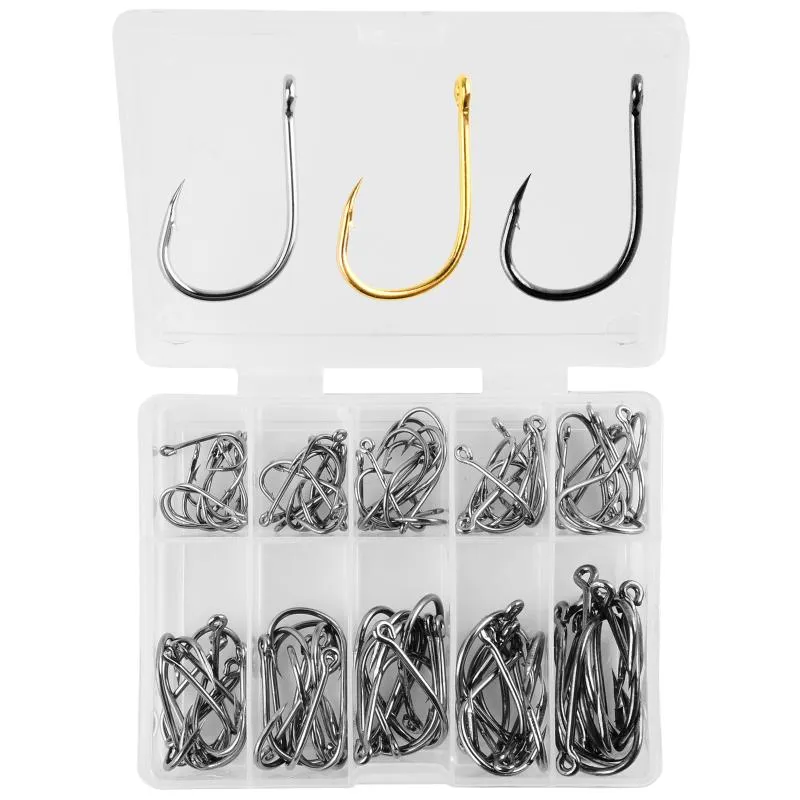 Fishing tackle Fishing hook with barbs high carbon steel ordinary single  hook bulk 100 / package