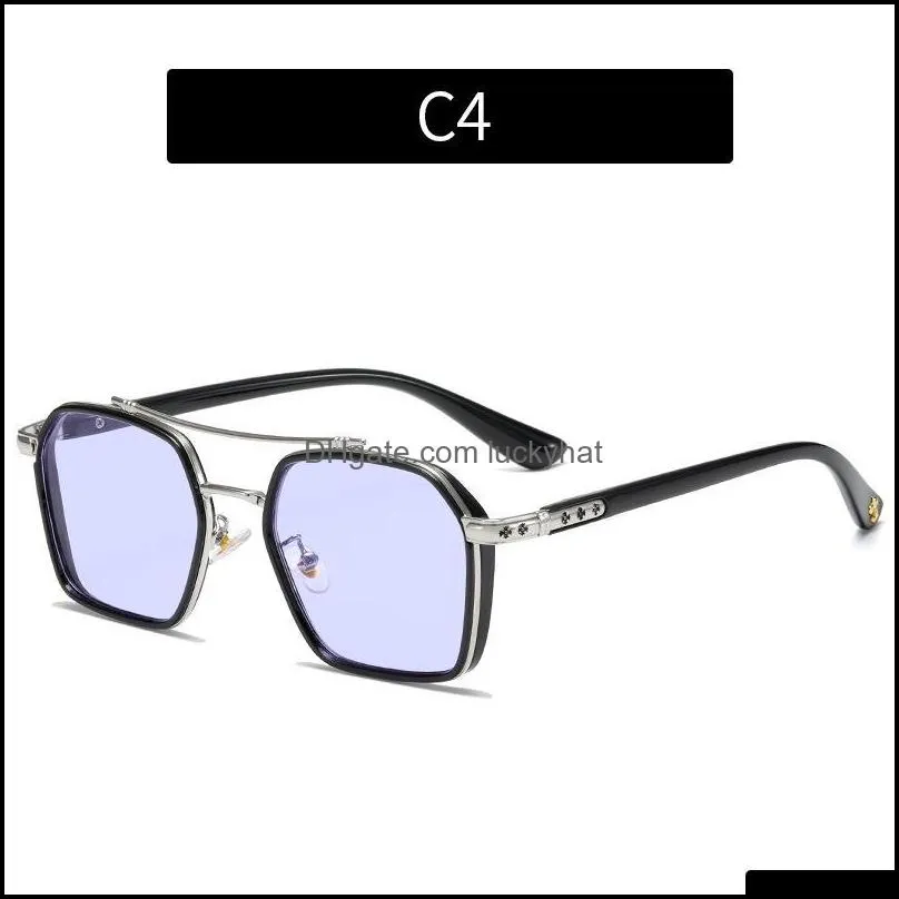 Sunglasses Fashion Charm Men Double Beam Ins Style Anti-blue Mirror Trends Personality Eyeglasses