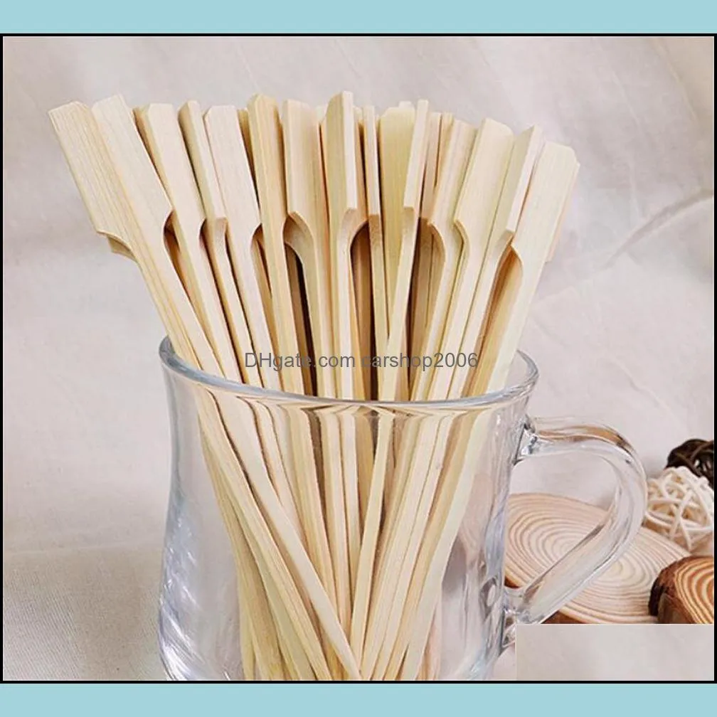 100pcs/pack santi Bamboo wood wooden Paddle Picks Skewers Toothpicks for Cocktail,Appetizers,Fruit,Sandwich,Barbeque Snacks