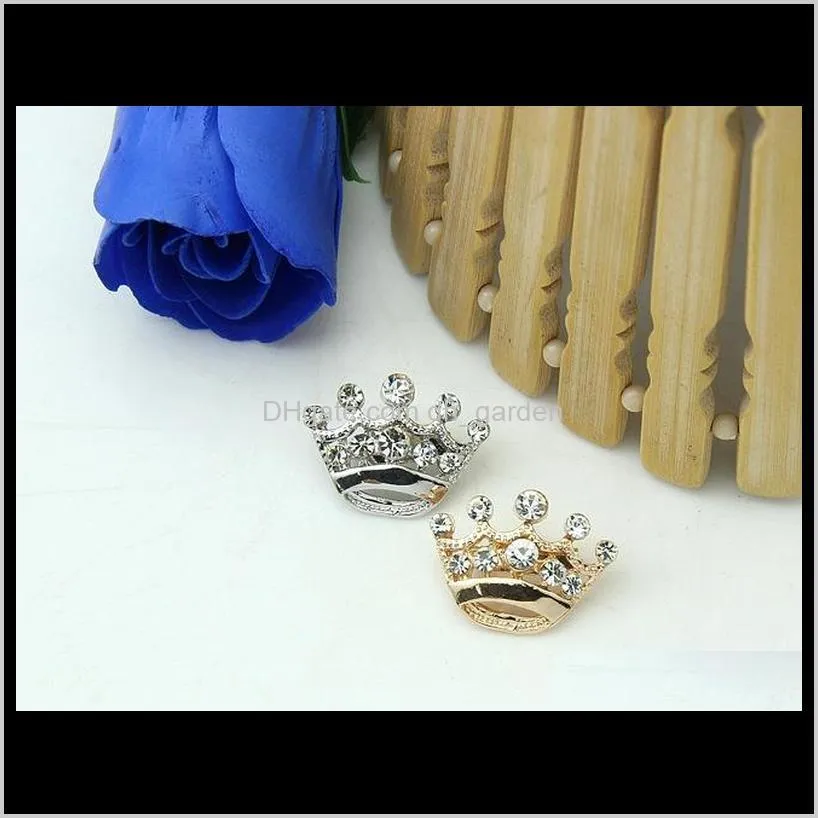 fashion silver tone clear crystal crown brooch man women rhinestone diamante pins wedding jewelry brooches corsage breastpin