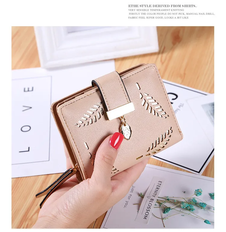 Portafoglio Quadrato Di Moda Da Donna Shorthow Leave Coin Borse Card Porta 2024 Da 7 39 DHgate
