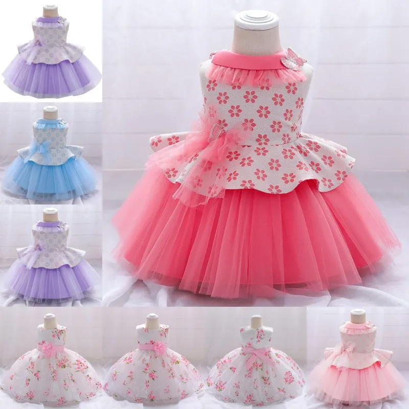 Zomer vlinder jurk voor baby meisje doopjurk eerste verjaardag partij kleding peuter kleding baby vestido meisje jurken 1876 y2