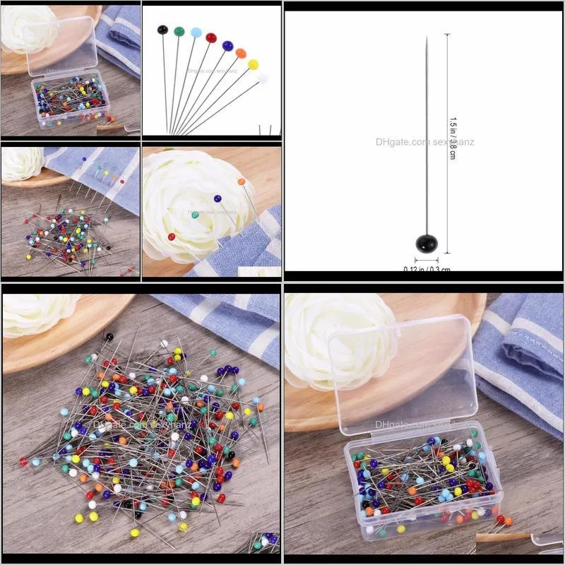 250pcs glass pearlized head pins multicolor sewing pin for diy sewing crafts accessory1