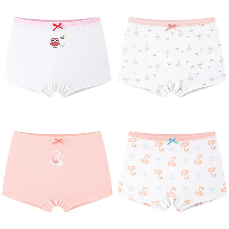 Girls Cotton Boxer Underwear Set Purple, Blue, And White Stretchy